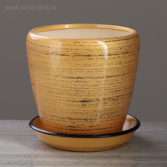 Горшок для цветов "Грация", глянец, золото-чёрный, керамика, 2.3 л
Горшок для цветов "Грация", глянец, золото-чёрный, керамика, 2.3 л