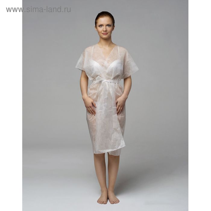 Халат "Кимоно",спанбонд, белый,10 шт