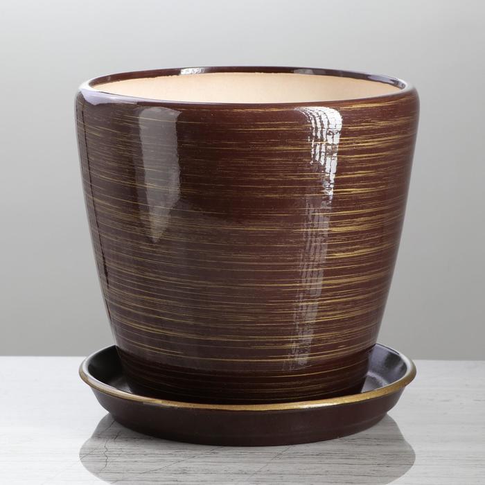 Горшок для цветов "Грация", глянец, шоколадно-золотой, керамика, 4.5 л
Горшок для цветов "Грация", глянец, шоколадно-золотой, керамика, 4.5 л