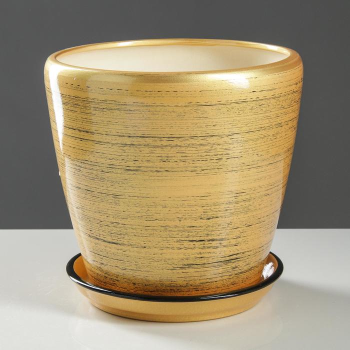 Горшок для цветов "Грация", глянец, чёрно-золотой, керамика, 4.5 л
Горшок для цветов "Грация", глянец, чёрно-золотой, керамика, 4.5 л