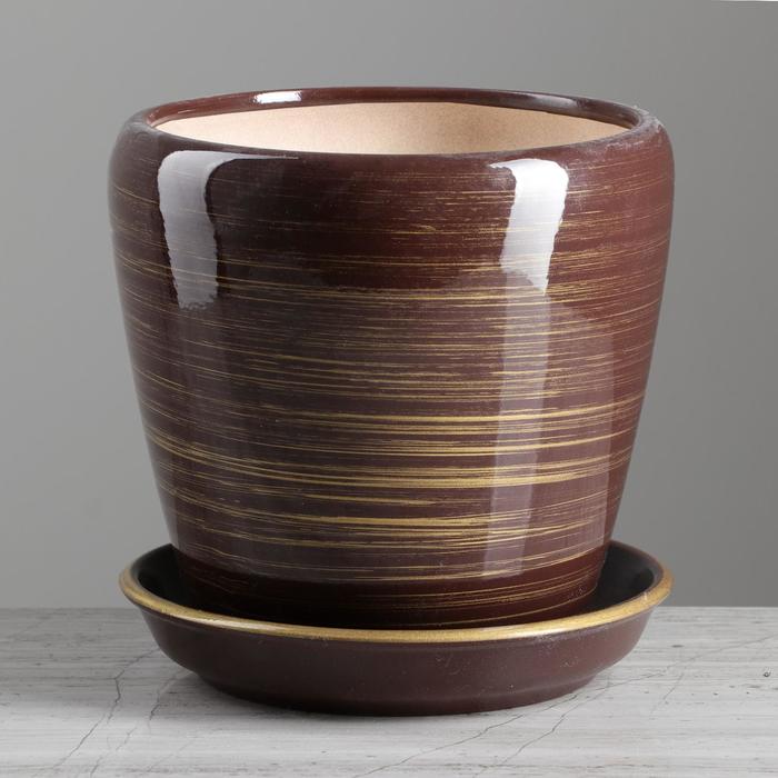 Горшок для цветов "Грация", глянец, шоколадно-золотой, керамика, 2.3 л
Горшок для цветов "Грация", глянец, шоколадно-золотой, керамика, 2.3 л