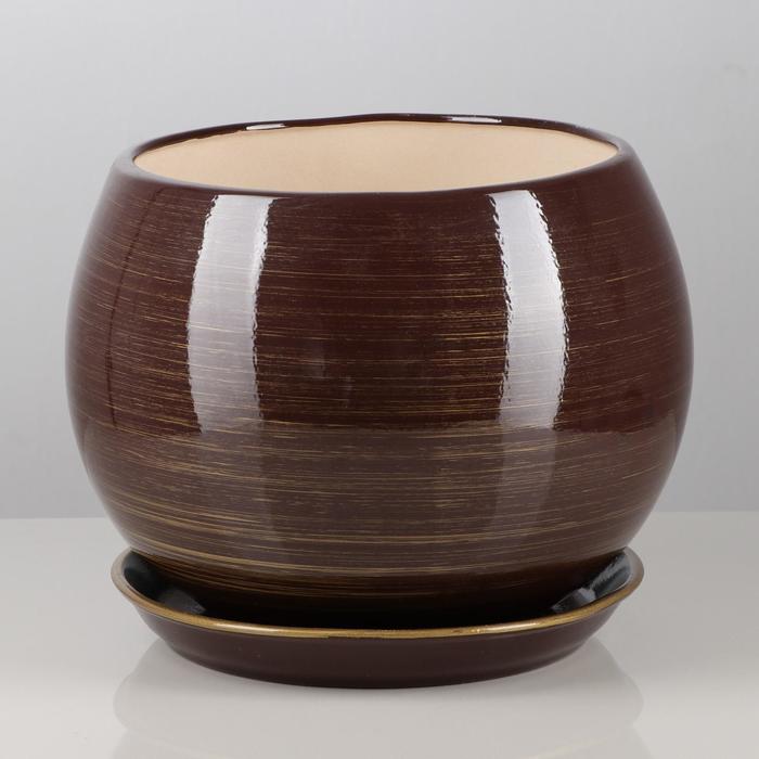 Горшок для цветов "Шар", глянец, шоколадно-золотой, керамика, 9 л
Горшок для цветов "Шар", глянец, шоколадно-золотой, керамика, 9 л