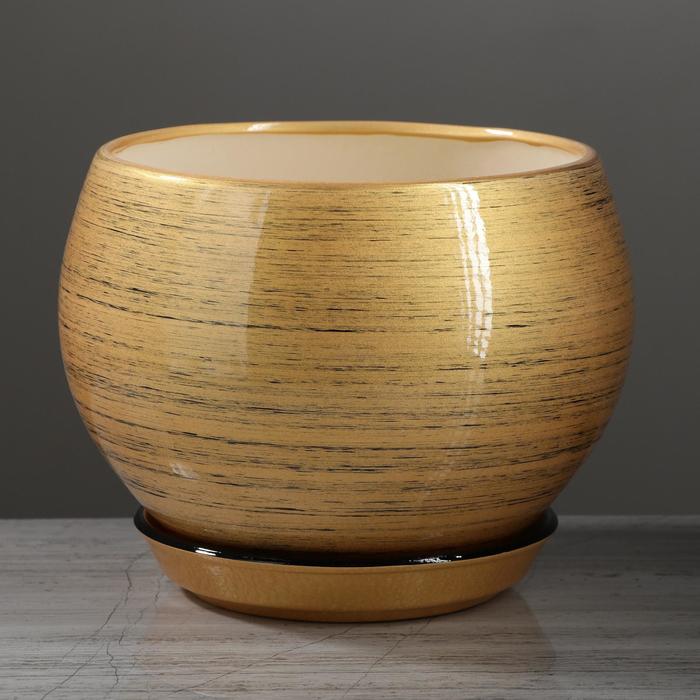 Горшок для цветов "Шар", глянец, чёрно-золотой, керамика, 4.1 л
Горшок для цветов "Шар", глянец, чёрно-золотой, керамика, 4.1 л