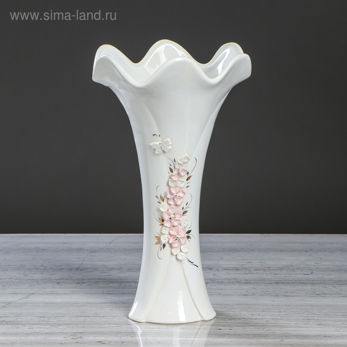 Ваза керамика настольная "Грация", лепка, белая, 36 см
Ваза керамика настольная "Грация", лепка, белая, 36 см