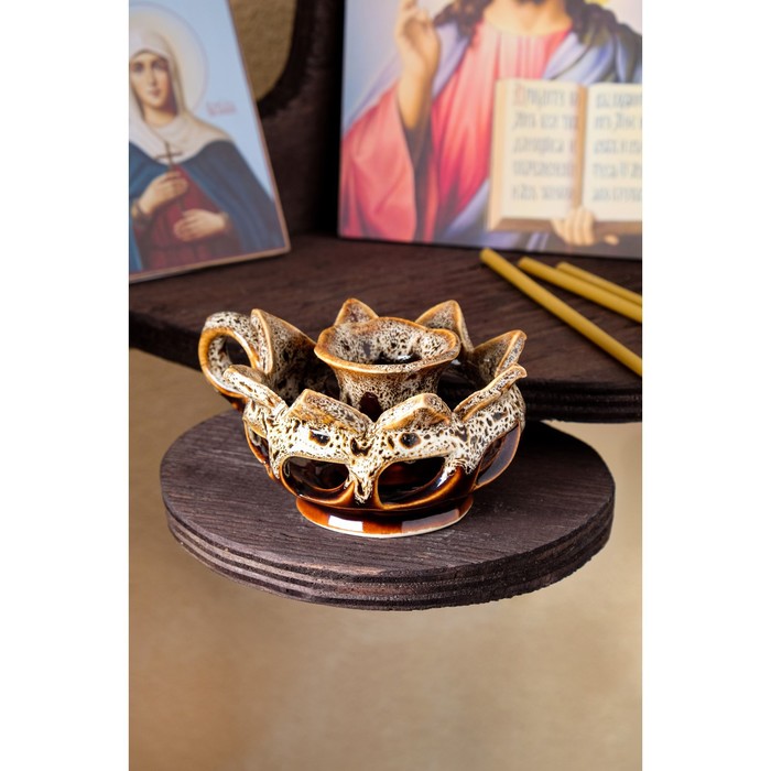 Подсвечник "Кувшинка", для одной свечи, коричневый, пена
Подсвечник "Кувшинка", для одной свечи, коричневый, пена