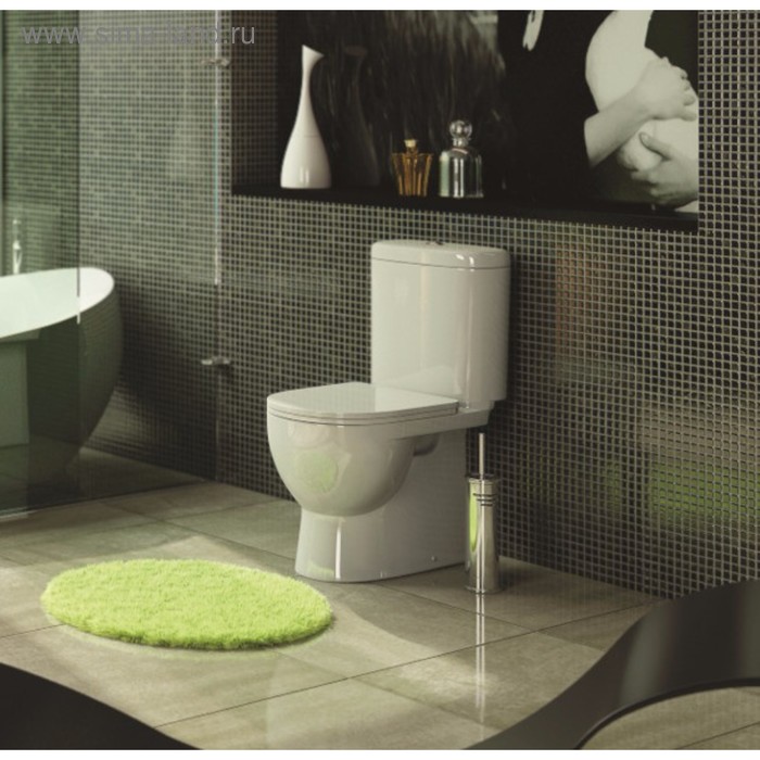 фото Унитаз компакт sanita art sl dм, 2-режима, сиденье с микролифтом, арматура geberit, белый sanita luxe