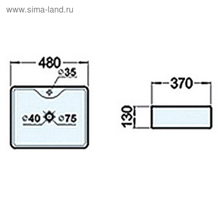 фото Раковина comforty pz-6068 (накладная, с отв. под смеситель, без перелива)