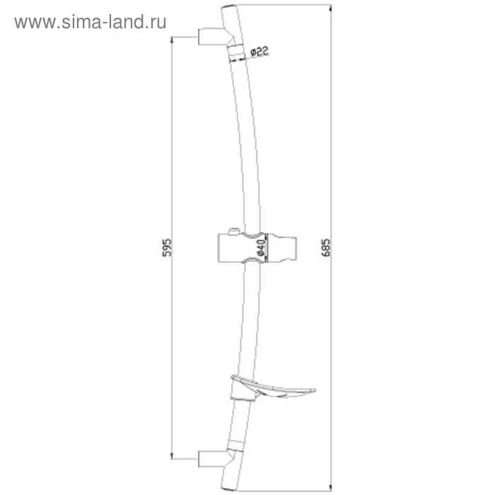 фото Стойка душевая lm8064с 685 мм с круглой мыльницей , хром lemark