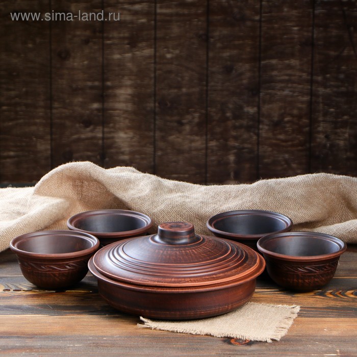 Набор для запекания "Вьюнок", резной, красная глина, 2 л/ 0.4 л
Набор для запекания "Вьюнок", резной, красная глина, 2 л/ 0.4 л