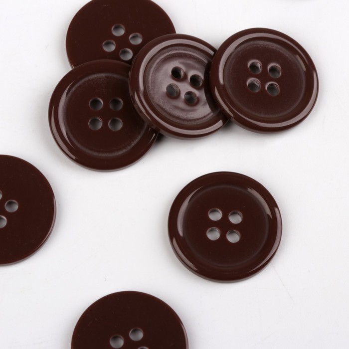 Пуговица, 4 прокола, d = 20 мм, цвет коричневый
Пуговица, 4 прокола, d = 20 мм, цвет коричневый