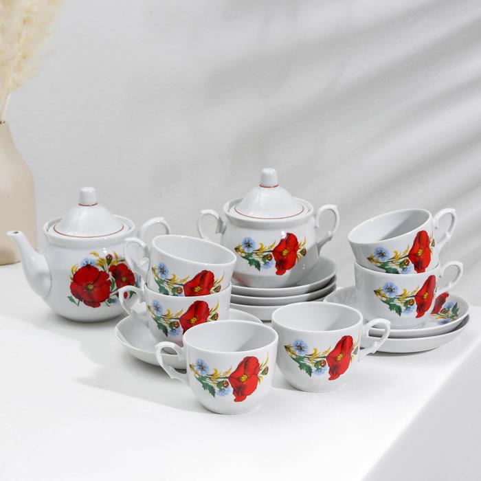 Сервиз чайный «Маки красные», 14 предметов
Сервиз чайный «Маки красные», 14 предметов