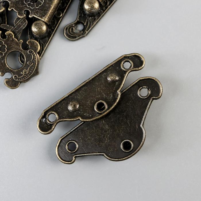 фото Замок металл для шкатулки "старинный" набор 4 шт 3,8х2,8х0,5 см арт узор