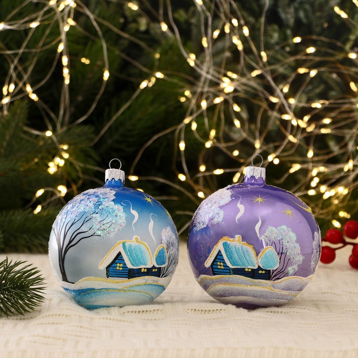 фото Шар "хуторок" 9,5 см микс бирюсинка