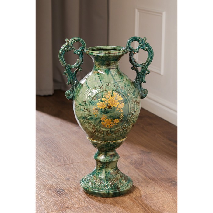 Ваза керамическая "Мономах", напольная, под малахит, зелёная, золотистая ветка, 60 см, авторская работа
Ваза керамическая "Мономах", напольная, под малахит, зелёная, золотистая ветка, 60 см, авторская работа