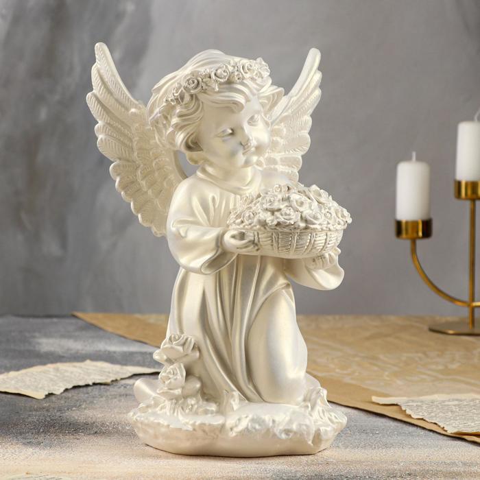 Статуэтка "Ангел с корзиной цветов", перламутровая, 32 см
Статуэтка "Ангел с корзиной цветов", перламутровая, 32 см