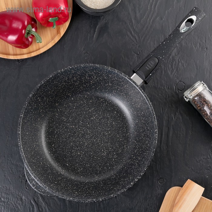 Сотейник «Гранит», d=26 см, съёмная ручка, антипригарное покрытие, цвет чёрный
Сотейник «Гранит», d=26 см, съёмная ручка, антипригарное покрытие, цвет чёрный