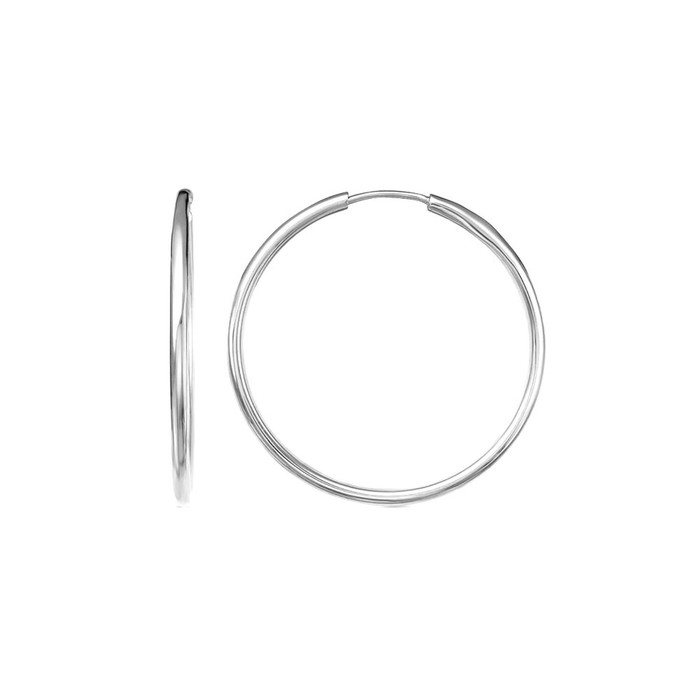 фото Серьги-кольца "малые", d=1,5см, посеребрение красная пресня