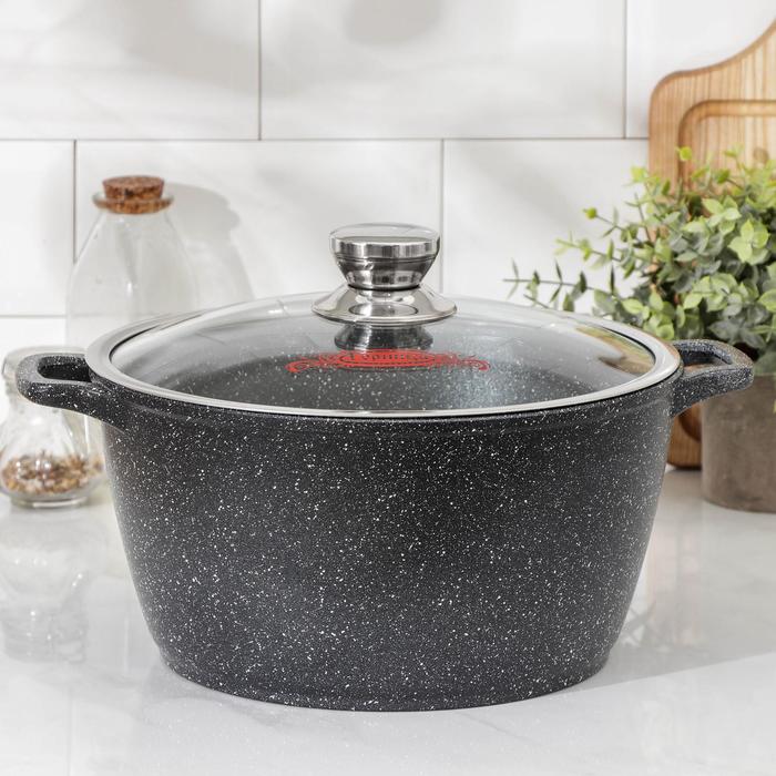 Кастрюля «Гранит», 5 л, стеклянная крышка
Кастрюля «Гранит», 5 л, стеклянная крышка