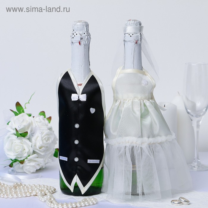 Украшение на шампанское "Свадебный вальс", айвори
Украшение на шампанское "Свадебный вальс", айвори