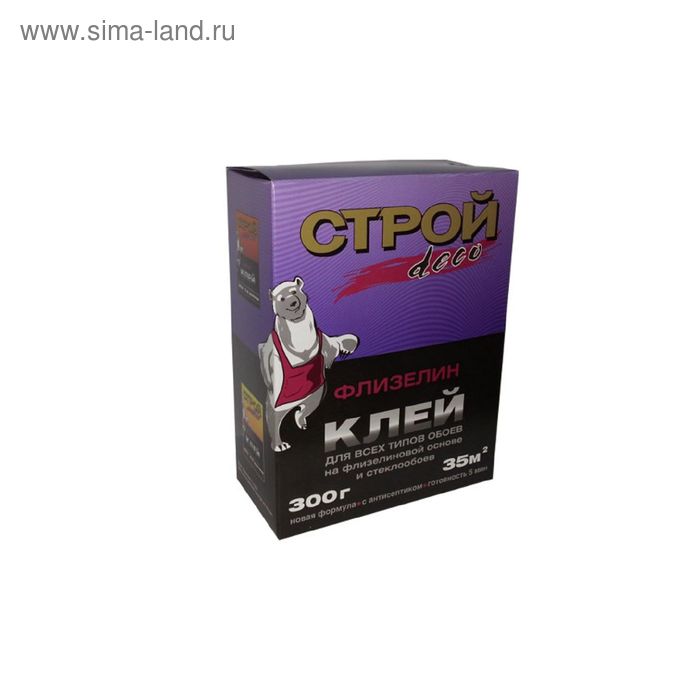 Клей для флизелиновых обоев и стеклообоев СТРОЙ deco ART 220-300, 300 г (на 35 м²)
Клей для флизелиновых обоев и стеклообоев СТРОЙ deco ART 220-300, 300 г (на 35 м²)