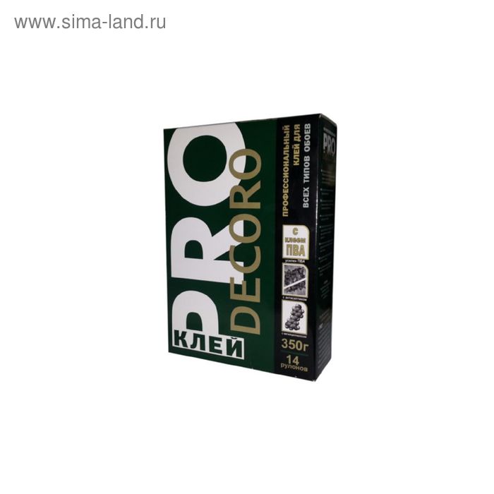 Клей для всех типов обоев Decoro PRO ART 500-350, 350 г (на 14 рулонов) 
Клей для всех типов обоев Decoro PRO ART 500-350, 350 г (на 14 рулонов)