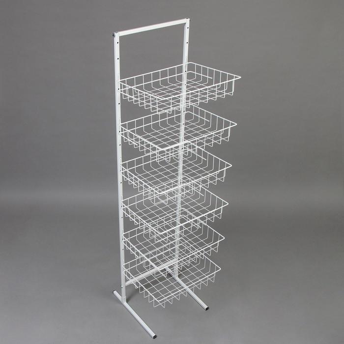 Стойка прикассовая 40*45*180, 6 корзин, цвет белый
Стойка прикассовая 40*45*180, 6 корзин, цвет белый