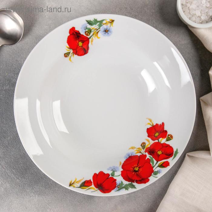 Тарелка глубокая «Маки красные», 500 мл, d=24 см 
Тарелка глубокая «Маки красные», 500 мл, d=24 см