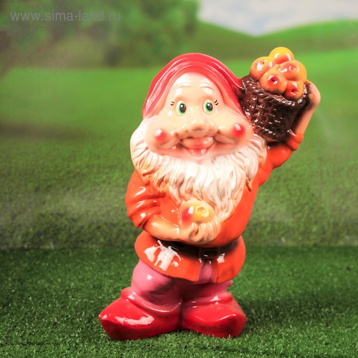 Садовая фигура "Гном с яблоками", разноцветная, 41 см, микс
Садовая фигура "Гном с яблоками", разноцветная, 41 см, микс