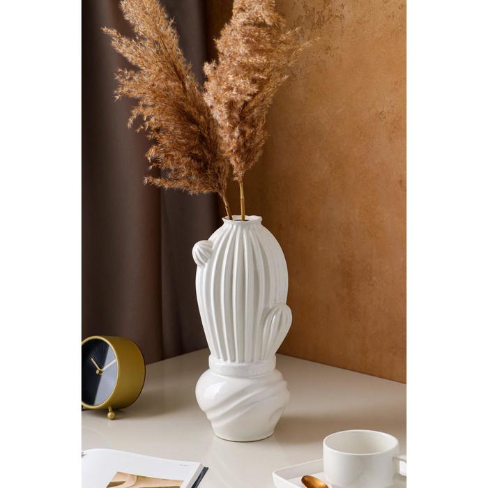 Ваза керамика настольная "Кактус", белая, 31 см
Ваза керамика настольная "Кактус", белая, 31 см