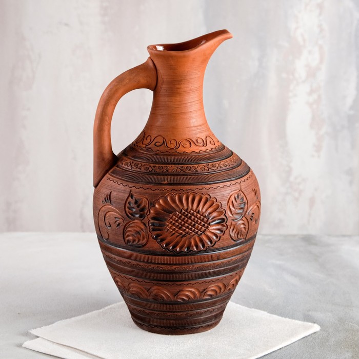 Кувшин винный, резка, красная глина, 3 л, микс
Кувшин винный, резка, красная глина, 3 л, микс