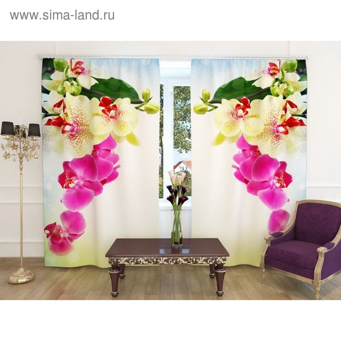 Фотошторы «Веточка орхидеи», ширина 150 см, высота 260 см-2 шт., шторная лента, габардин
Фотошторы «Веточка орхидеи», ширина 150 см, высота 260 см-2 шт., шторная лента, габардин