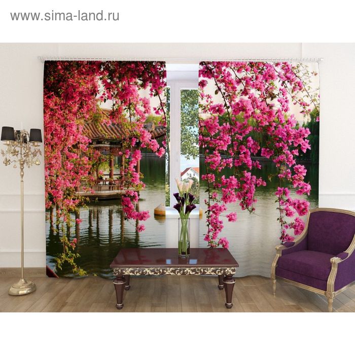 Фотошторы «Цветы в Китайском парке», ширина 150 см, высота 260 см-2 шт., шторная лента, габардин
Фотошторы «Цветы в Китайском парке», ширина 150 см, высота 260 см-2 шт., шторная лента, габардин