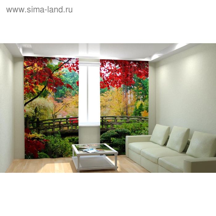 Фотошторы «Мост в саду», ширина 150 см, высота 260 см-2 шт., шторная лента, габардин
Фотошторы «Мост в саду», ширина 150 см, высота 260 см-2 шт., шторная лента, габардин