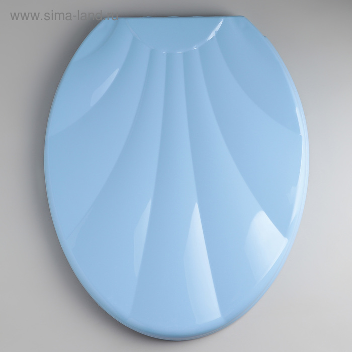 фото Сиденье для унитаза с крышкой «ракушка», цвет голубой росспласт