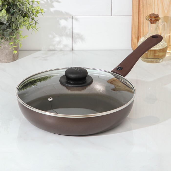 Сковорода Compliment, d=26 см, съёмная ручка, стеклянная крышка, антипригарное покрытие, цвет коричневый
Сковорода Compliment, d=26 см, съёмная ручка, стеклянная крышка, антипригарное покрытие, цвет коричневый