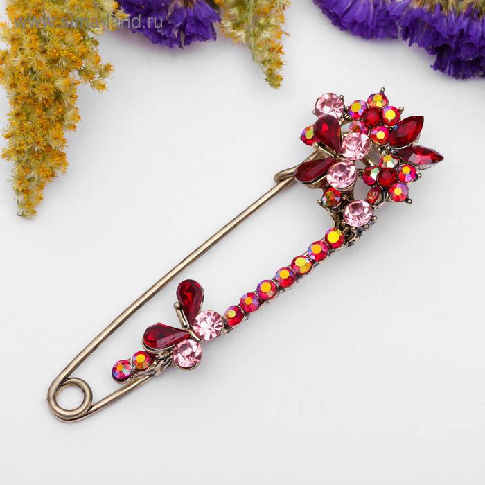 Булавка "Цветок Кармен", 7,5 см, цвет красный в чернёном золоте 
Булавка "Цветок Кармен", 7,5 см, цвет красный в чернёном золоте