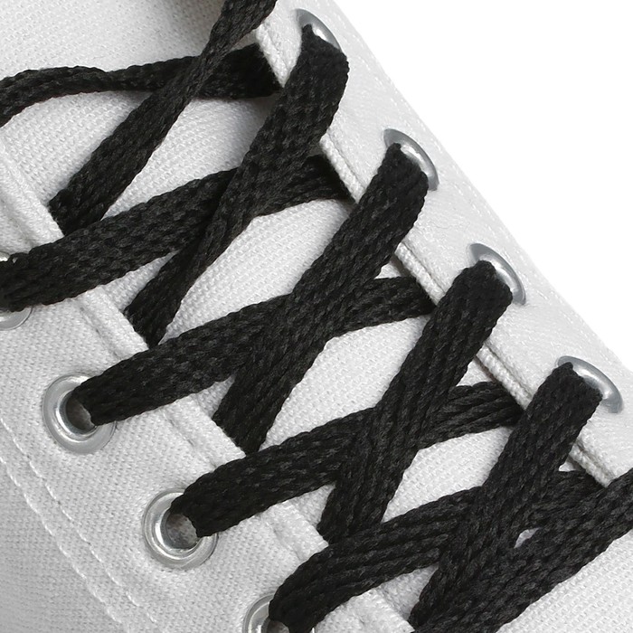 фото Шнурки для обуви, пара, плоские, 7 мм, 160 см, цвет чёрный onlitop