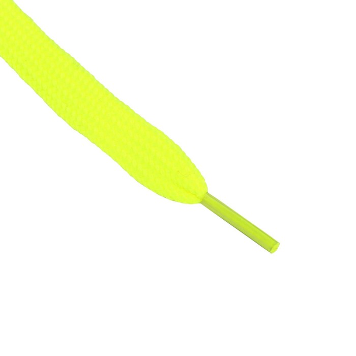 фото Шнурки для обуви, пара, плоские, 10 мм, 120 см, цвет жёлтый неоновый onlitop