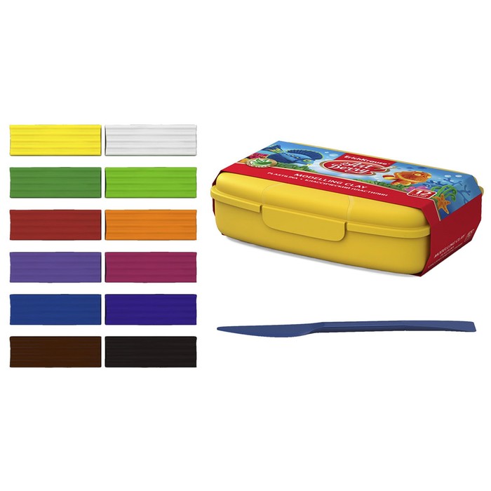Пластилин 12 цветов, 260 г, ErichKrause, премиум, с алоэ вера, со стеком, индивидуальная упаковка брусков, пластиковый бокс
Пластилин 12 цветов, 260 г, ErichKrause, премиум, с алоэ вера, со стеком, индивидуальная упаковка брусков, пластиковый бокс