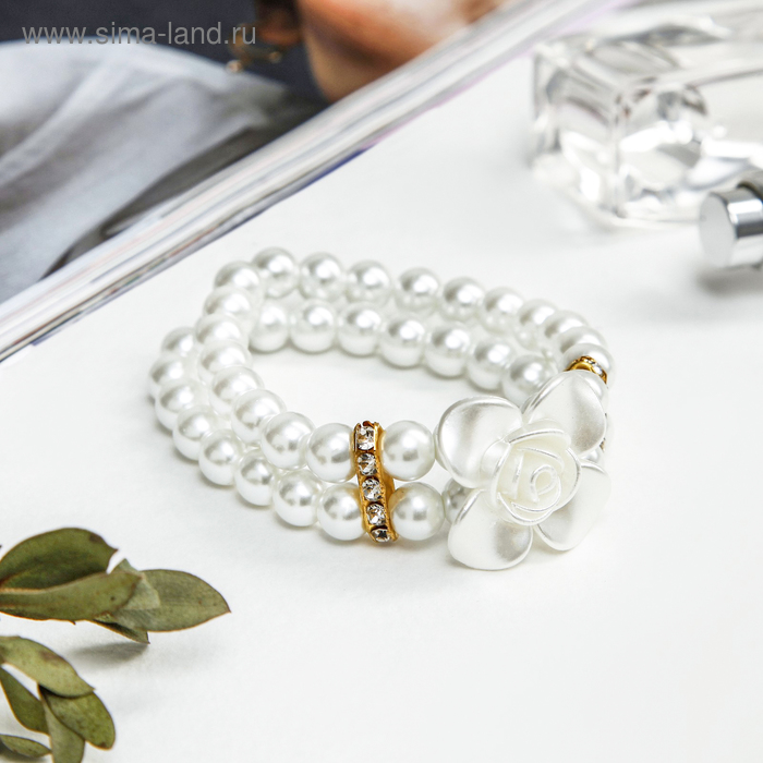 Браслет жемчуг "Цветок" 2 ряда, розалия, цвет бело-золотой, d=9 см
Браслет жемчуг "Цветок" 2 ряда, розалия, цвет бело-золотой, d=9 см