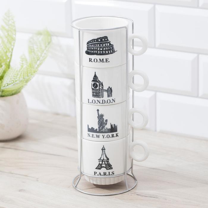 Набор кружек «Столицы», 240 мл, 4 шт, на металлической подставке
Набор кружек «Столицы», 240 мл, 4 шт, на металлической подставке