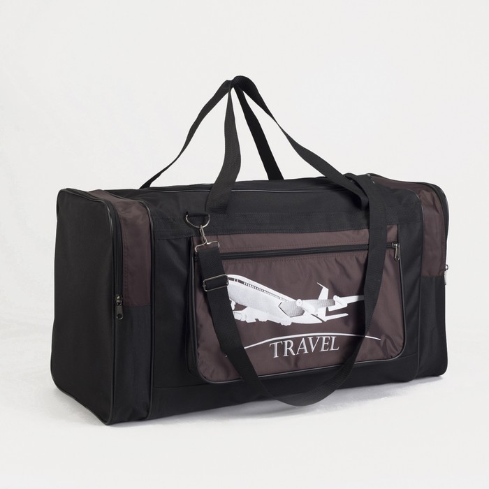 Сумка дорожная на молнии, 3 наружных кармана, длинный ремень, цвет чёрный/коричневый
Сумка дорожная на молнии, 3 наружных кармана, длинный ремень, цвет чёрный/коричневый