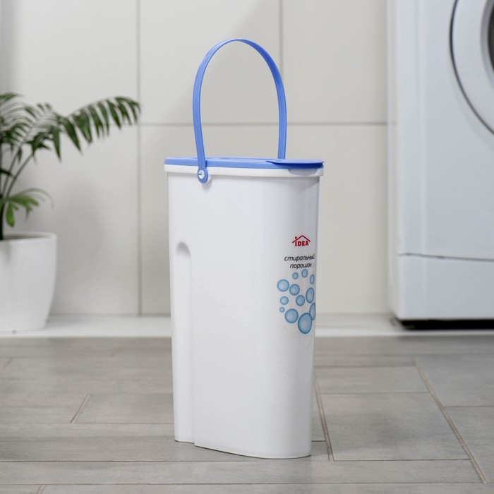 Контейнер для стирального порошка 5 л, цвет бело-синий
Контейнер для стирального порошка 5 л, цвет бело-синий