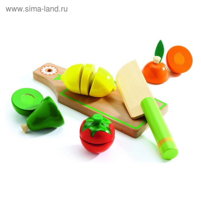 фото «набор «учусь готовить. фрукты и овощи» на липучках, 6 предметов djeco