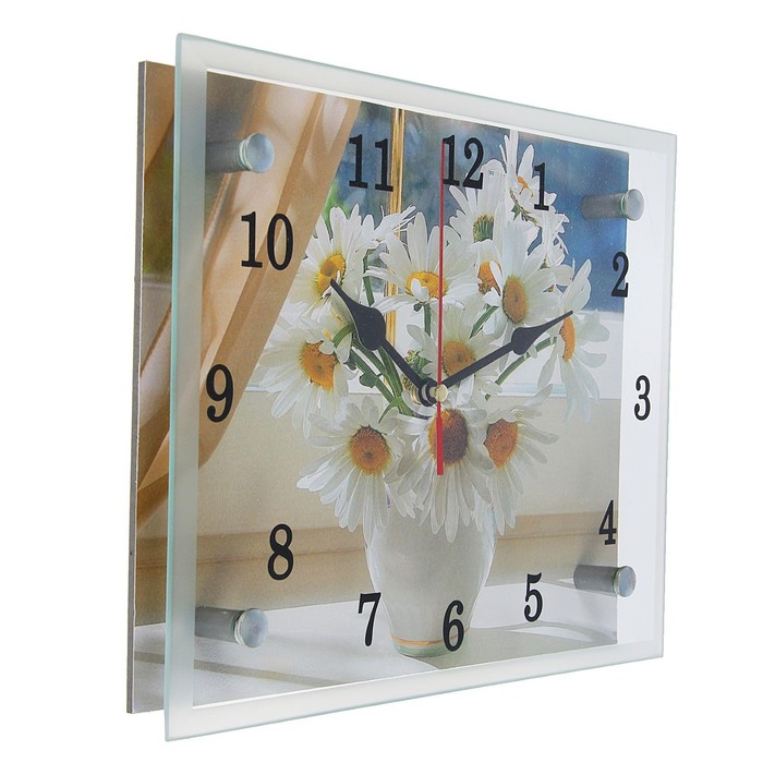 фото Часы настенные, серия: цветы, "ромашки", 20х25 см сюжет