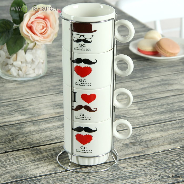 Набор кружек «Усы», 240 мл, 4 шт, на металлической подставке
Набор кружек «Усы», 240 мл, 4 шт, на металлической подставке