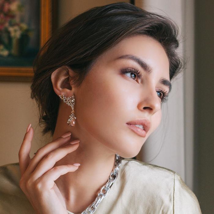 Серьги со стразами "Мечта", цвет розовый в золоте
Серьги со стразами "Мечта", цвет розовый в золоте