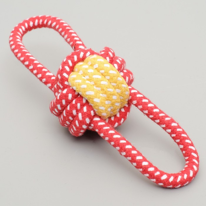 фото Игрушка канатная "мяч с ручками", до 35 г, мяч 6 см, микс цветов пижон