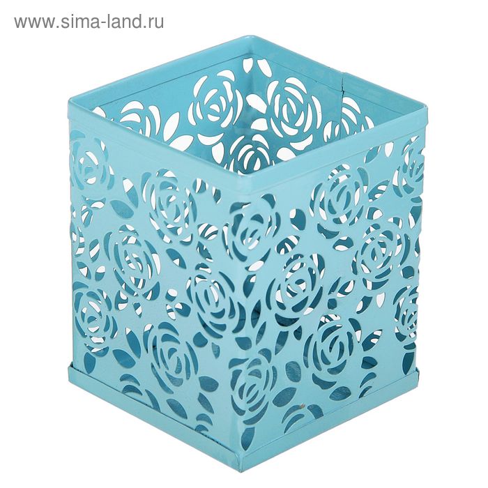 Стакан для пишущих принадлежностей, квадратный с узором, металлический, голубой
Стакан для пишущих принадлежностей, квадратный с узором, металлический, голубой