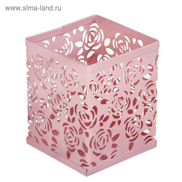Стакан для пишущих принадлежностей, квадратный с узором, металлический, розовый
Стакан для пишущих принадлежностей, квадратный с узором, металлический, розовый
